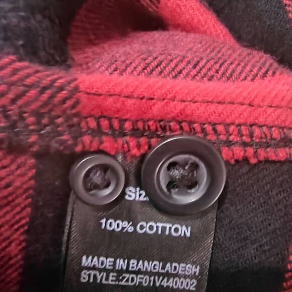 Flannel Button Down Long Sleeve Shirt -Q - Picture 6 of 7